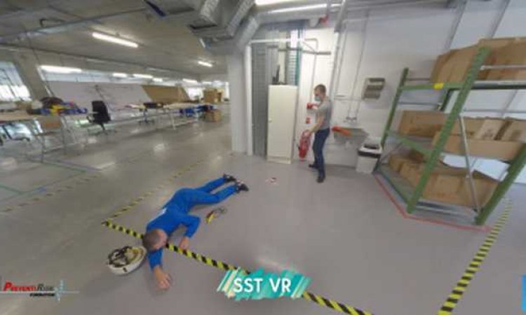  La formation des sauveteurs secouristes du travail en réalité virtuelle en immersion dans une situation d'accident à 360 - PREVENTIRISK - Paris La Défense